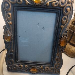 Ornate Blue and Gold Photo Frame